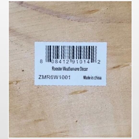 New Distressed Silver Metal Weathervane Rooster On Wood Square Home Décor - Picture 8 of 10